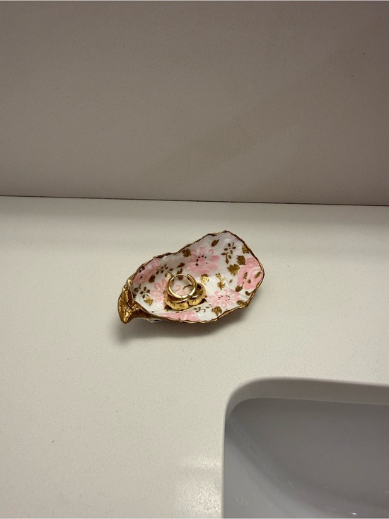 Handmade Jewelry - Handmade Oyster Jewelry Dish with Gold Lead Dipped Edge